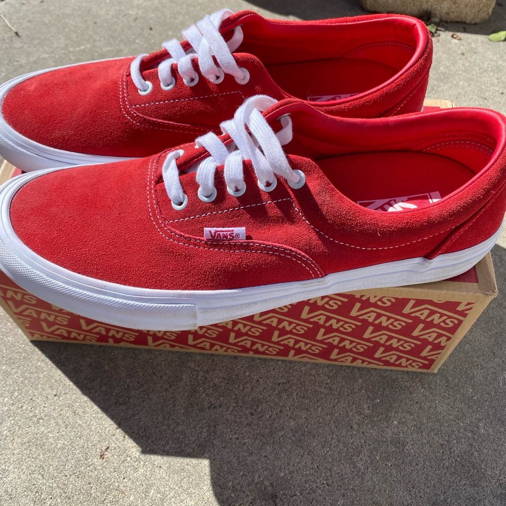 Vans Red Canvas Sneakers